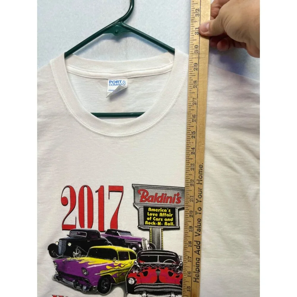 Hot August Nights Racing 2017 Baldini's Rock N Roll T-Shirt Short Sleeve Large - Picture 5 of 8